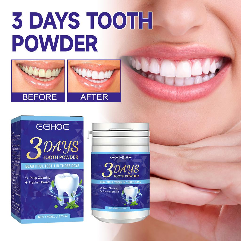 Eelhoe Whitening Tooth Powder Clean Stains Teeth Whitening Bleaching Powder Toothpaste Oral Cleaning Plaque Stains Oral Care