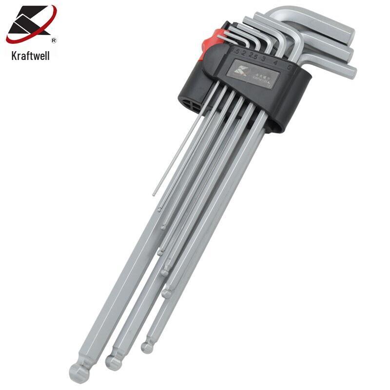 KAFUWEIER 9-Piece Extra Long Ball End Hex Key Wrench Set 9-piece set