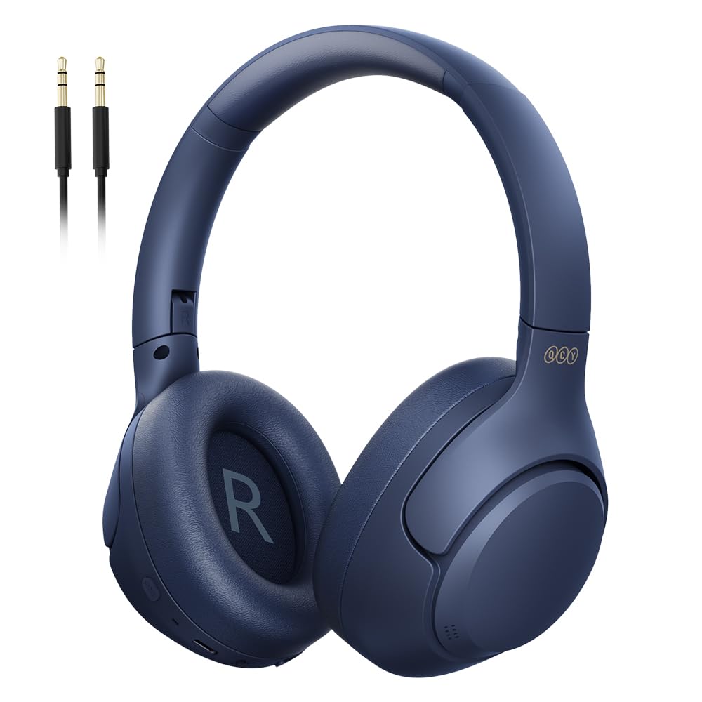 

QCY H3 Headphones, Wireless Headphones, Noise Canceling, Bluetooth 5.3 High Resolution Compatible (When Connected to AUX), Noise Reduction up to