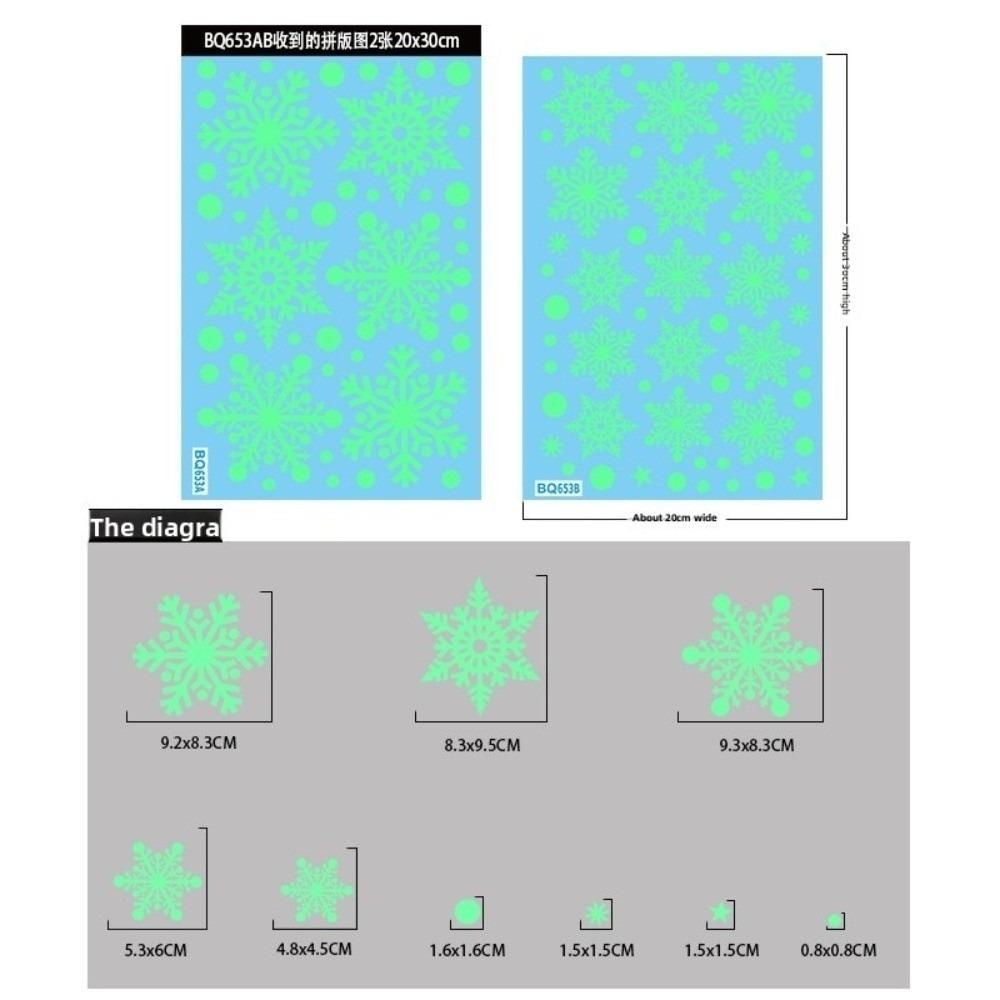 3D Snowflake Static Stickers Fluorescent Window Sticker New Snowflake Decoration Christmas