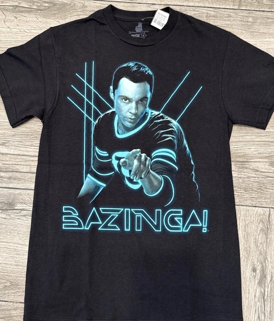 The Big Bang Theory Sheldon BAZINGA Officially Licensed 100% Cotton T-shirt Mens Tees Top Tee Size Small S