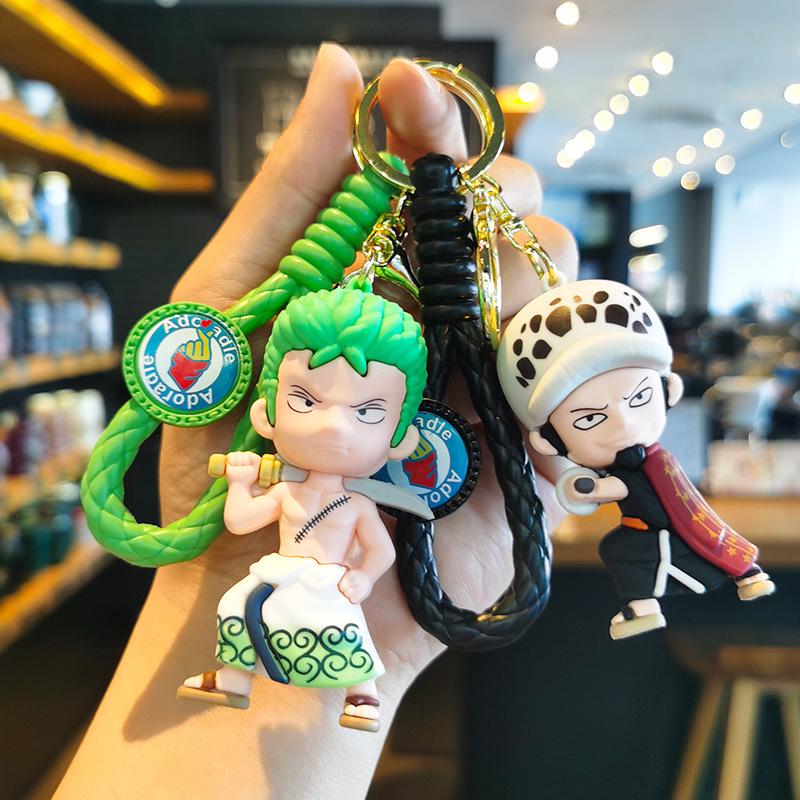 Cartoon Knit Luffy & Zoro Keychain Pendant