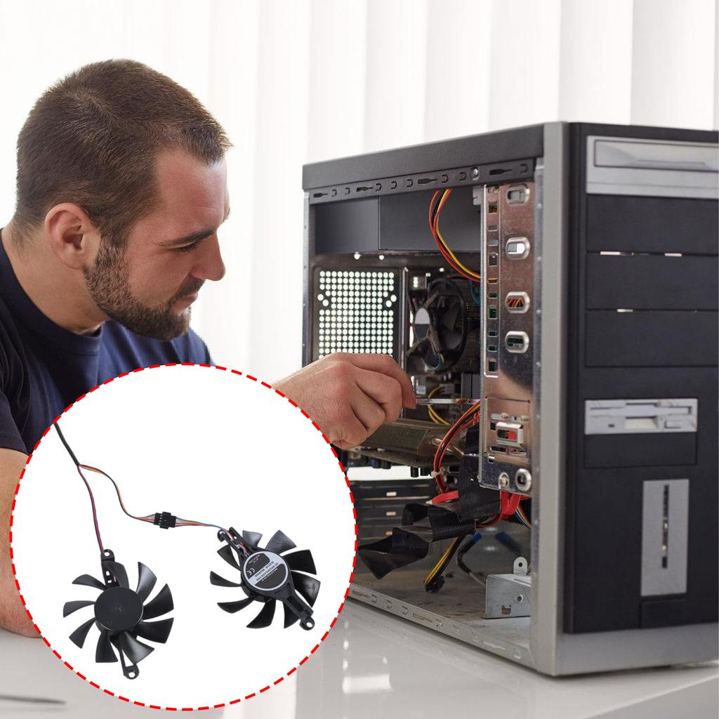 Universal 80mm 4Pin Cooling Fan Replacement Part for Kinology RX580 2048 Graphics Card Cooling Fan Management Accessories