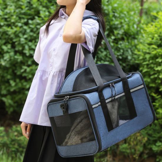 Mesh Cat Carrier Bag Pet Travel Tote with Adjustable Shoulder Strap Breathable Pet Carrier Cross Body Bag for Small Dogs Cats