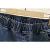 Korean Style Plus Size Slim Fit Jeans For Women With Rhinestone Patchwork