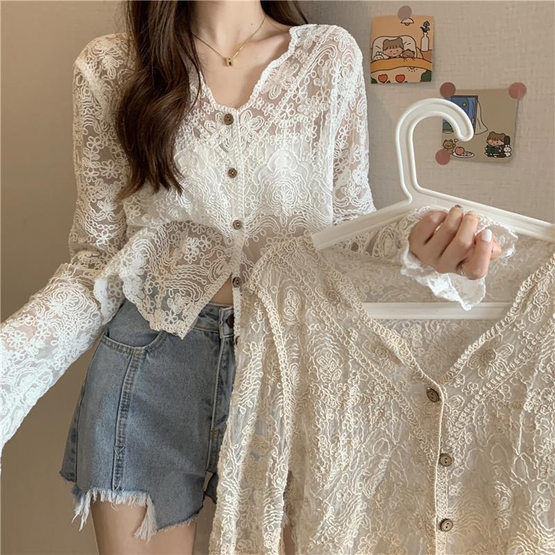 Women Thin Coat Casual Lace Summer Sun Protection Clothes Female Cardigan Shirt Clothing Tops Blouse for Woman Covers