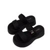 High-end New Going Out Slope Heel Slippers with Skirts Are Beautiful, Thick Bottom Heightening Cool Slippers Women's Summer Wear
