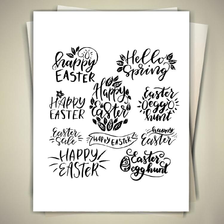 Happy Easter Silicone Stamps Transparent Stamp Seal for DIY Greeting Cards Decor