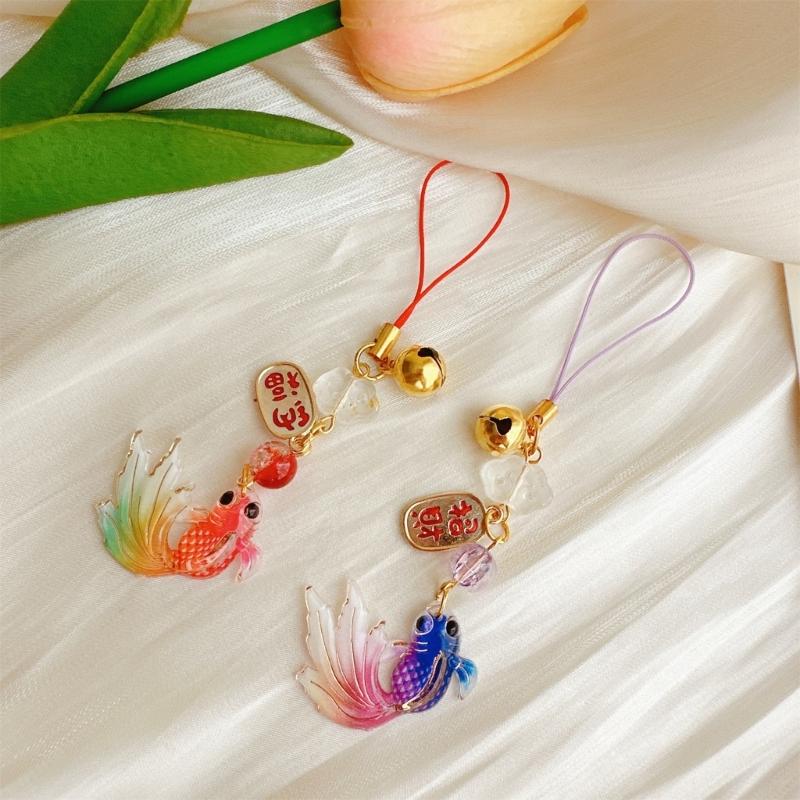 Pingente Charm de Celular Colorido Peixe Estrela com Miçangas Feito à Mão Acrílicos Resistentes Acessório de Moda para um Visual Trendy Uso Diário