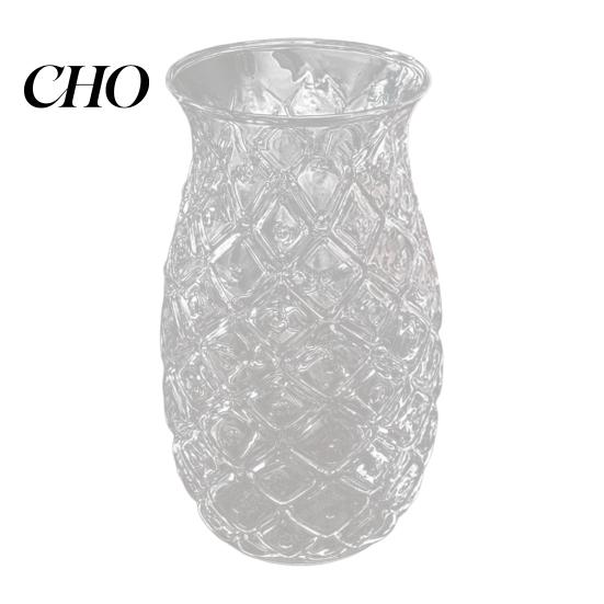 Photogenic Drinkware Cup Pineapple Embossed Glass Cup, 480ml Juicer Tumbler for Cold Drinks, Soda Ice Juice Water Coffee Home Bar, Vintage Gift Women 1pc