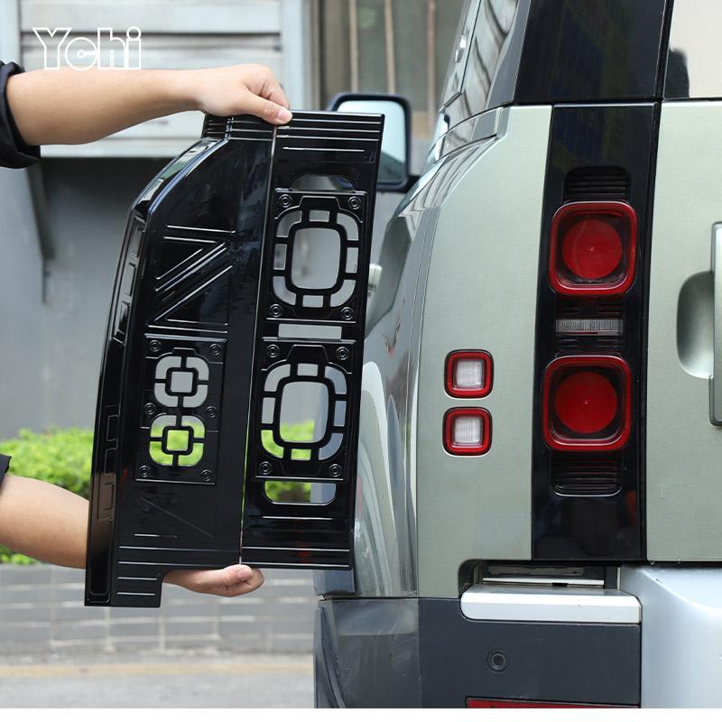 For Land Rover Defender 90 110 20-25 ABS Glossy black Car Rear Brake Light Wide Indicator Light Protective Net Cover Accessories