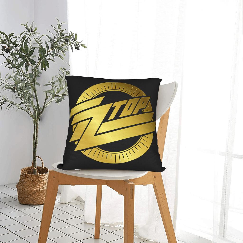 Band Zz Top Kissenbezug Quadratischer Kissenbezug Neuartiger Kissenbezug für Couch Sofa Schlafzimmer