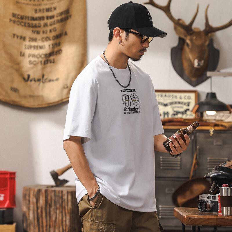 Jie Leinuo Men s Ice Silk Blend Loose Fit T-Shirt L