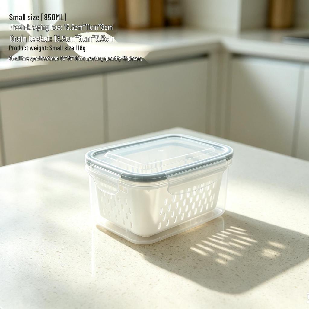 Dual-Layer Clear Fridge Storage Box with Dividers for Fruits & Veggies: Large Capacity, Breathable & Drainable Compartments