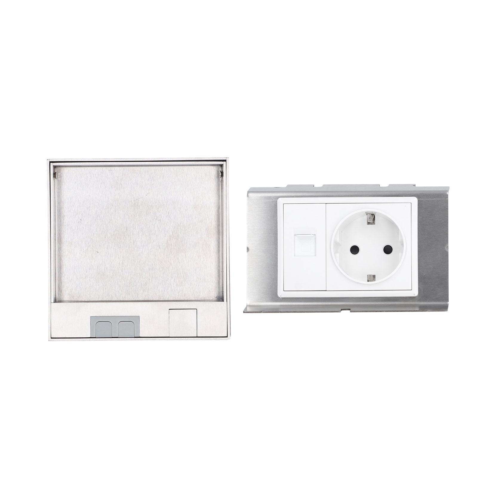 

Floor Outlet 2 Prong and Computer Port Waterproof Recessed Floor Socket for Mall 4S Shop Office