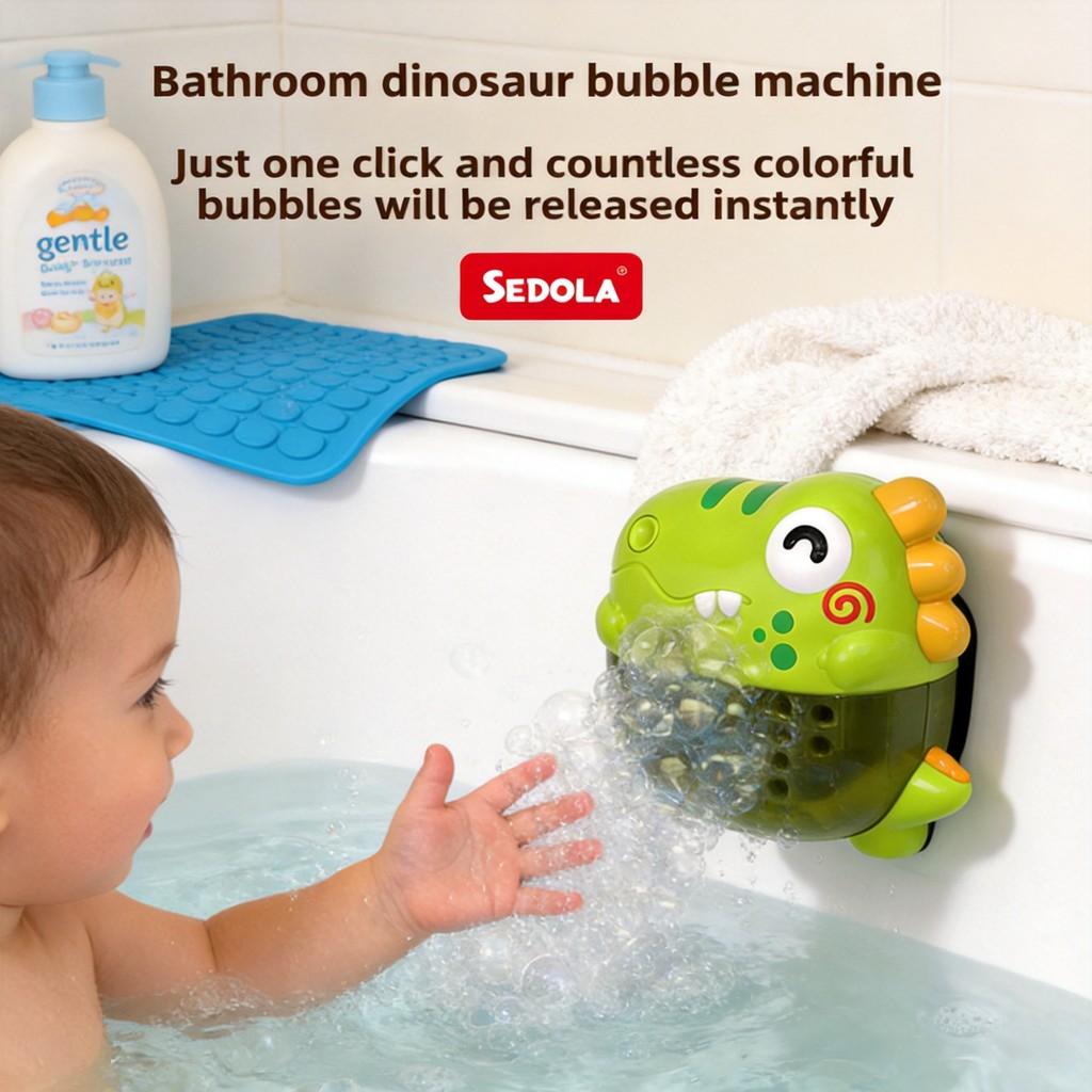Dinosaur Bubble Machine For Kids Bath Toys With Lights And Music For Sensory Play