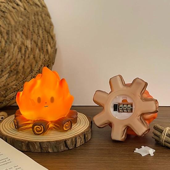 Night Light No Open Flame Safe Design Soft Warm Yellow Light Flame Pet Shape Battery Operated Children Bedroom Lamp