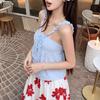 Women Casual V-Neck Plaid Print Summer Sleeveless Camisoles