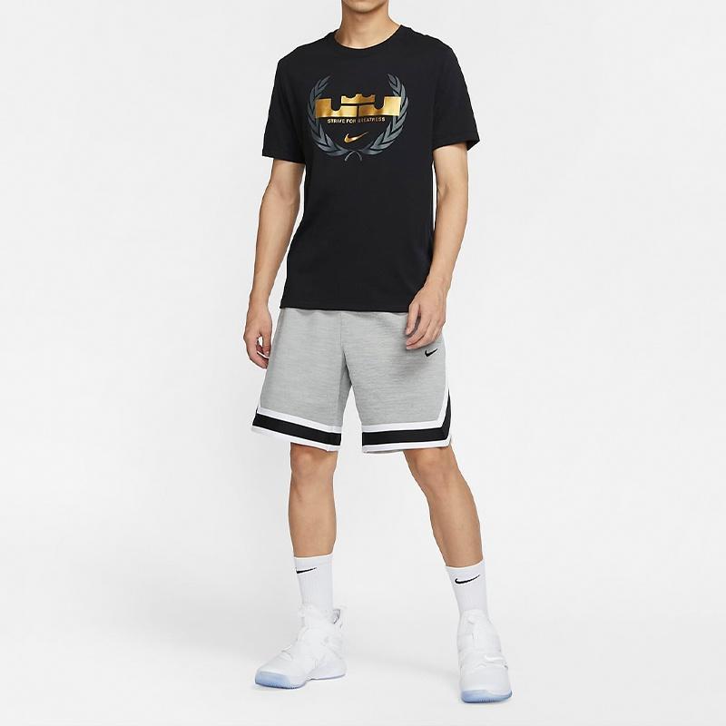 Nike Dri-FIT LeBron Logo Round Neck Quick Dry Basketball Sports Short Sleeve Black Men's CV2048-010