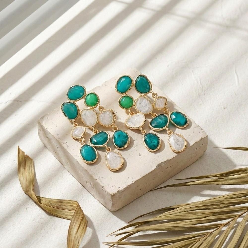 Multicolor Resin Stone Dangle Earrings Bohemian-style Women's Earring  Women