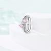 Authentic Copper Metal Metal Valentine's Day Rings Sweet Pink Zircon Princess Bows Designed For Women Ring Romantic High Quality Fine High Quality
