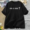 Minimalistisches T-Shirt Gott Ist Gut Trendiges Christliches T-Shirt Glaube Unisex T-Shirt Oversized Baumwolle Kurzarm Männer Frauen Kleidung