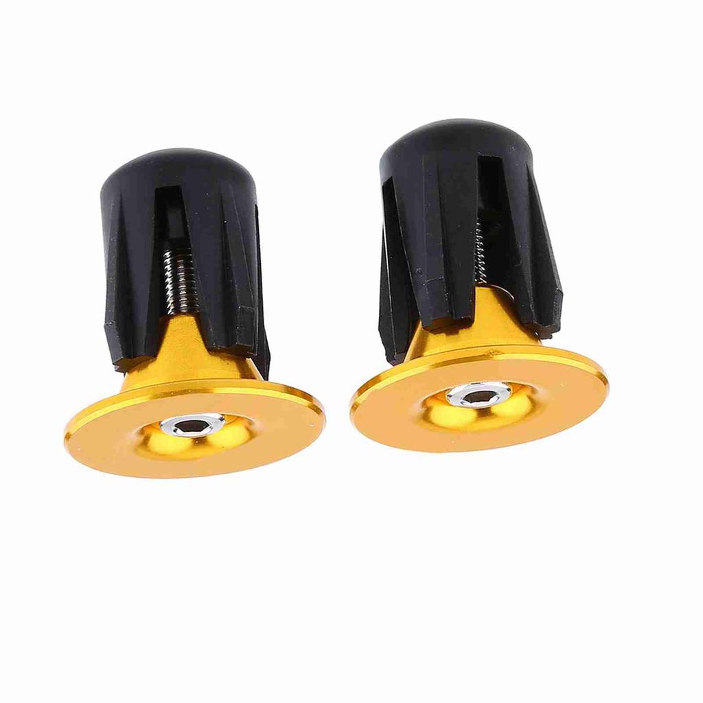 2 ks barevných hliníkových řídítek na kolo, rukojeti řídítek, koncovky a krytky (Zlato)