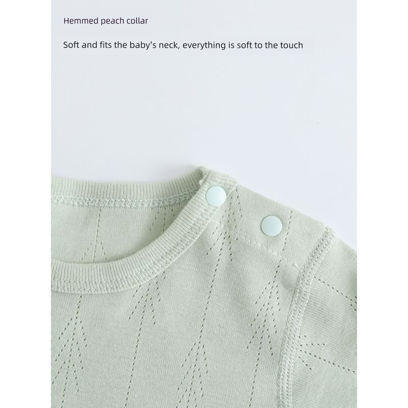 Baby Romper Spring and Autumn Style Pure Cotton Breathable Jacquard Baby Jumpsuit Onesie Home Wear