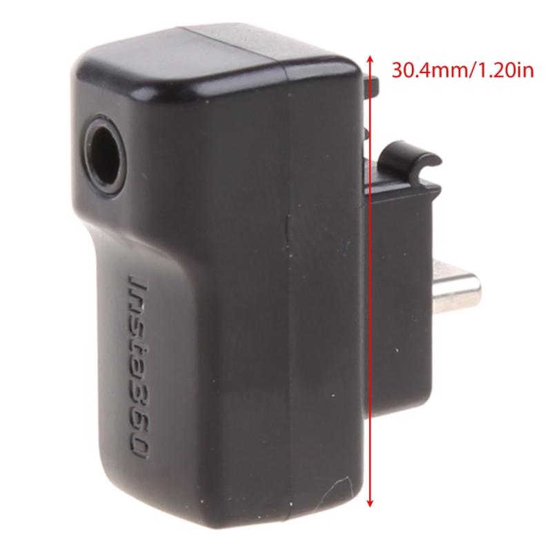 Adapter Mikrofonu Kamery Kompatybilny z Insta360 One X3 Zewnętrznymi Mikrofonami Gniazdo 3,5 mm USB C Solidnie Zamocowany Adapter