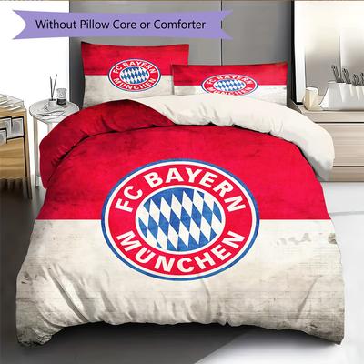 Wzór logo drużyny Bayern Monachium Pościel Dekoracja Domu Prezent Urodzinowy (1 * poszwa na kołdrę + 2 * poszewki na poduszki, bez rdzenia)