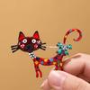 Cartoon Personality Graffiti Cat Brooch, Colorful Animal Corsage, Lady's Coat and Suit Pin, Cute Decoration