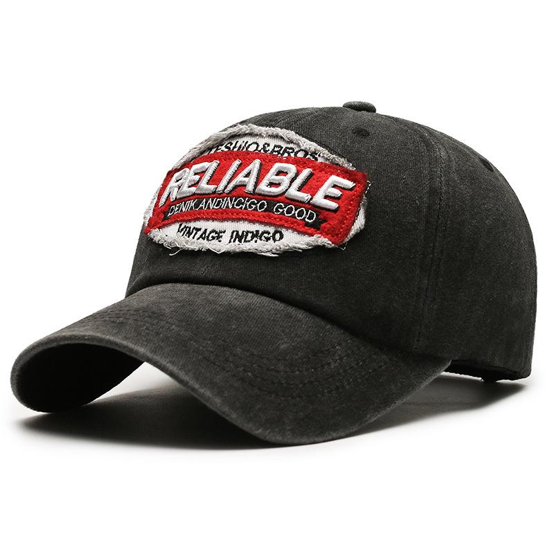 Trendige Herren-Baseballkappe im Vintage-Stil mit Stickerei: Europäische & Amerikanische Sonnenblende