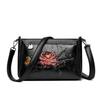 Damen Geprägte Blume Umhängetasche Vintage Florale Schulterhandtasche PU-Leder Tägliche Pendlertasche Lässige Mehrzweck-Geldbörse für Mama Arbeit Einkaufen