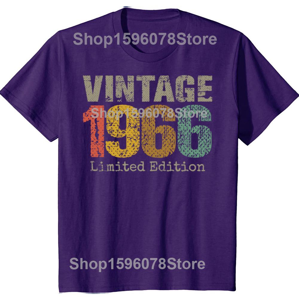 New Men 60 Year Old Gifts Vintage 1966 Limited Edition T Shirt Oversize Printed Casual Tee shirt Casual Short Sleeve Vintage