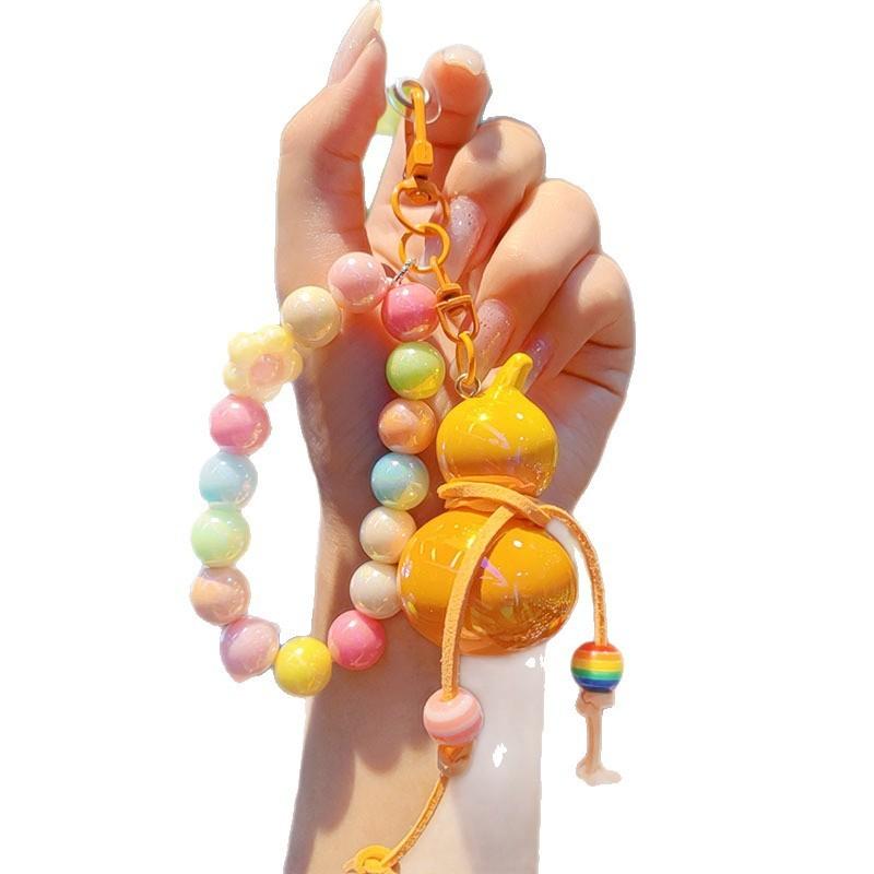 Geometric Gourd Keychain Resin Car Key Holder Gift For Kids And Friends