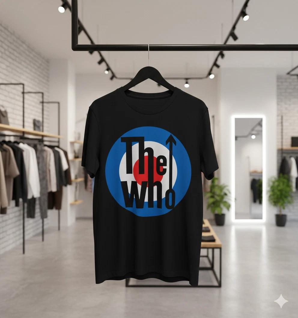 

The Who Target Logo Classic Rock Band Graphic T-Shirt Black Tee - T057 4XL