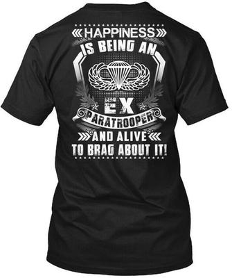 Felicità del Paracadutista È Essere un Ex T-Shirt Made in USA Taglia dalla S alla 5XL