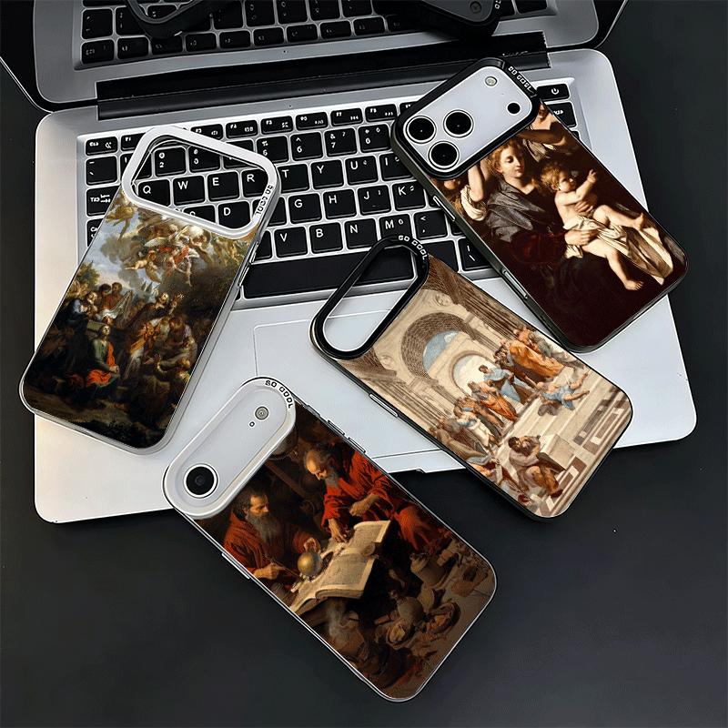 Renaissance Ästhetik Kunst Malerei Weiche Handyhülle für iPhone 15 16 17 Pro Max 17Air 16E 14 Plus 13 12 Mini Stoßfeste Hülle Ba