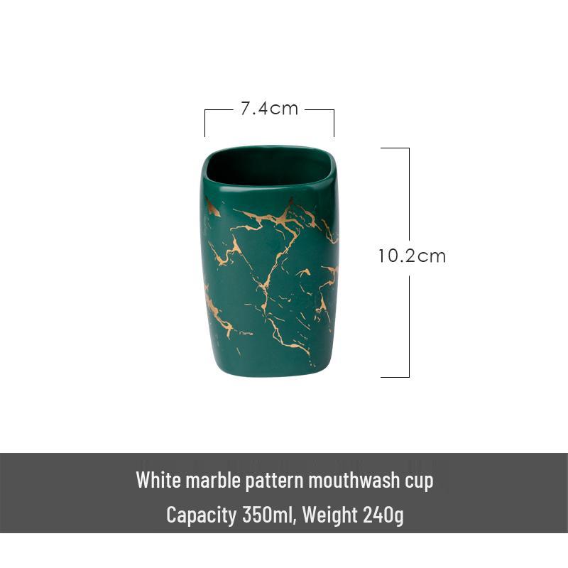 Gold Marble Ceramic Dispenser for Liquid Soap, Gel, or Shampoo