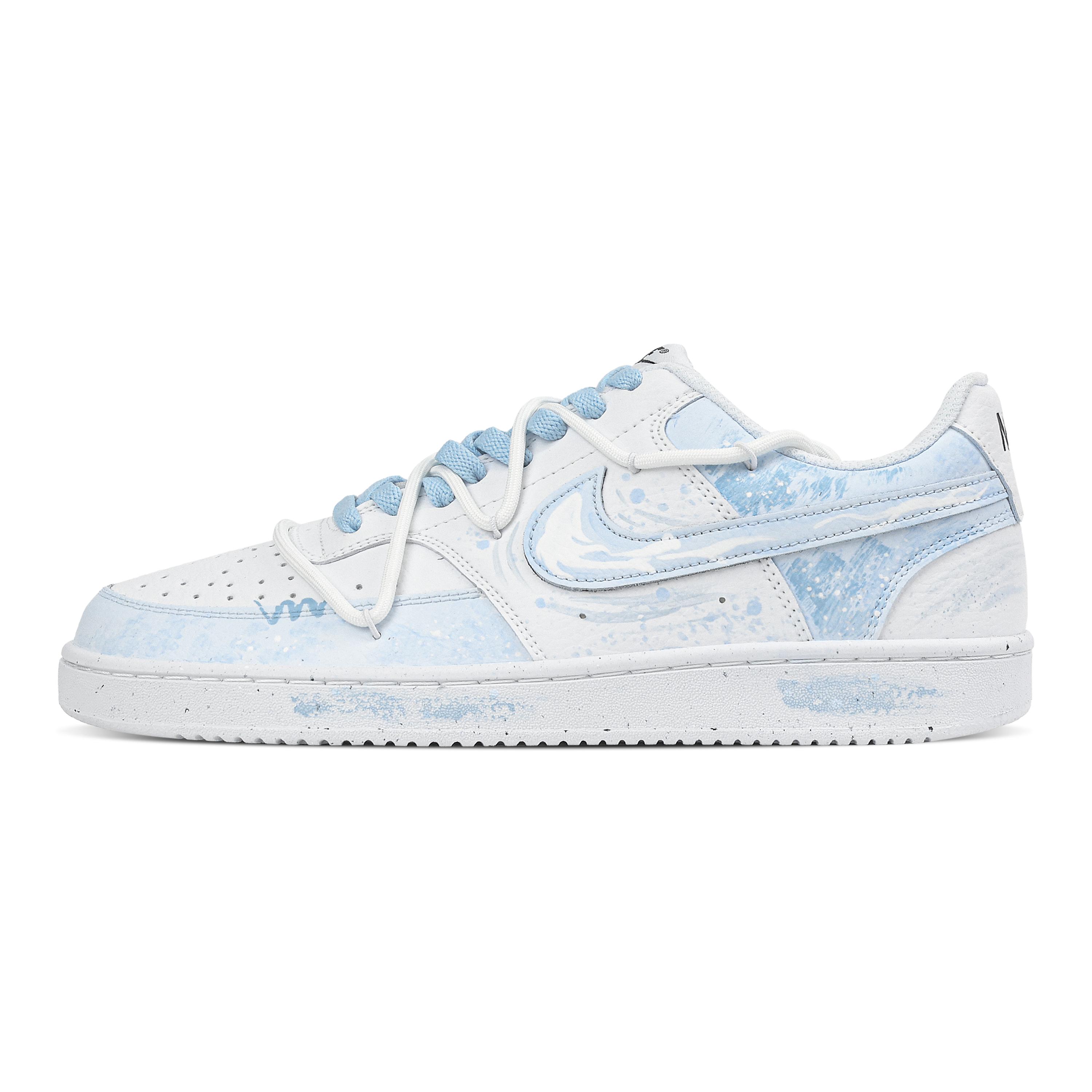 

Nike Court Vision 1 Refreshing Cloud Tide Blue Abrasion Resistant Low top Skateboard Shoes Men s White Blue DH2987-101(Team459-) 45