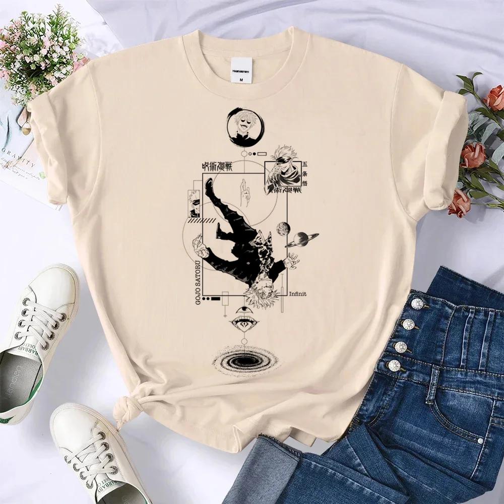

Jujutsu Kaisen Gojo Satoru Top Women Streetwear Tshirt Female Anime 2000s Designer Clothing Hip Hop Tops Casual Female Clothing L