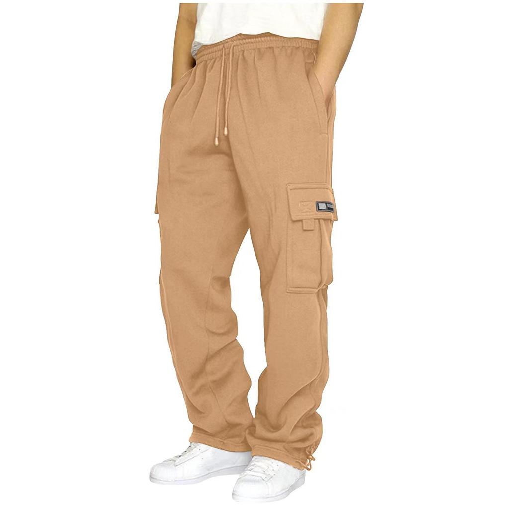 Fashion Men's Sports Casual Trousers Men's Drawstring Multi-pocket Loose Work Trousers Men's Trousers