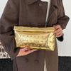 Large Capacity Rivet Envelope Clutch Bag Elegant Solid Metallic Sheen Handbag  Daily