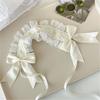 Subculture Lace Trim Hairband Anime Costume Hairband for Women Girl Party Headwrap Y2K Sweet Lace Bowknot Wide Headband