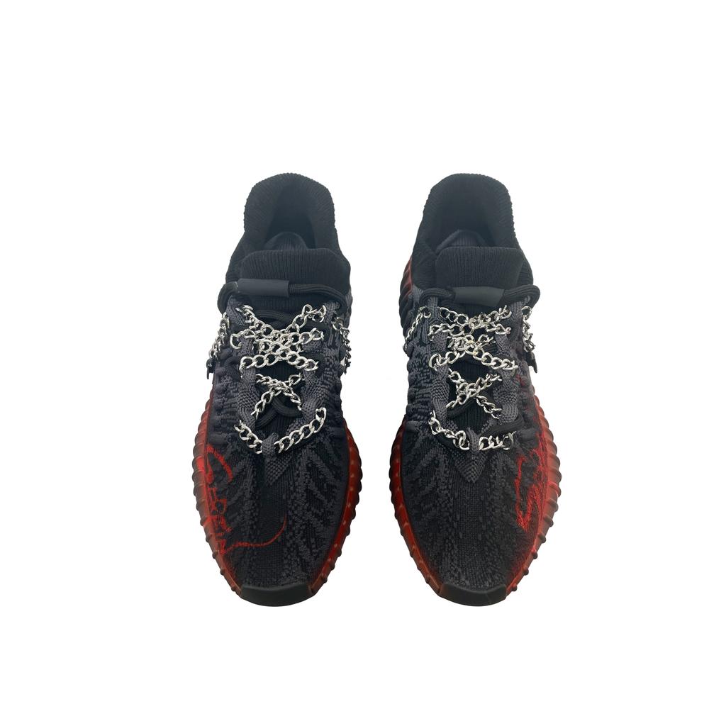 Adidas Originals Yeezy Boost 350 V2 Low top Casual Shoes Unisex Black Gold Silver IG9606(Team470-)