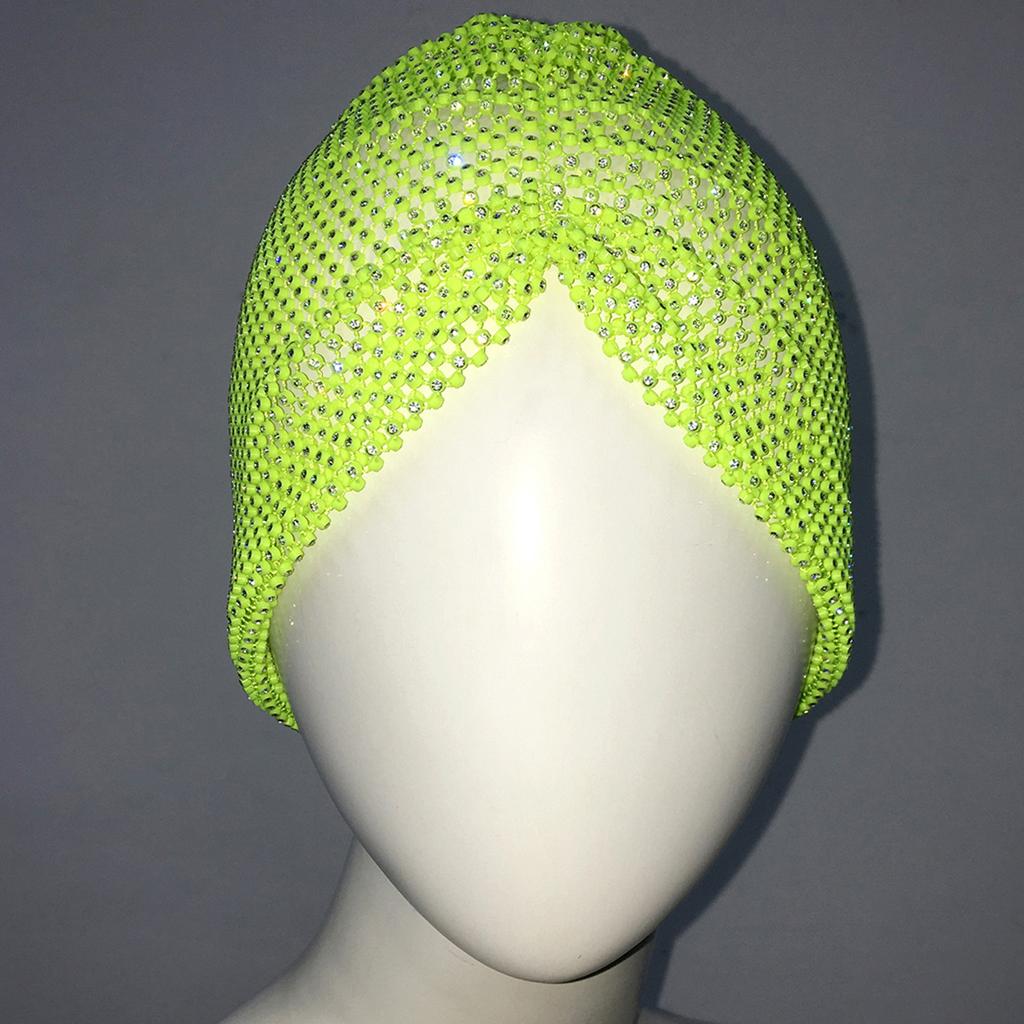 Glitter Rhinestone Elastic Hat Shinning Nightclub Beanie Hat Carnivals Festival Beanie Clubwear Adult Hat