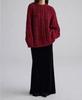 Women's Red Cable Knit Wool Sweater - Heavy Workmanship, 100% Pure Wool, Autumn/Winter, Marled Yarn, Loose Fit, Thickened for Warmth