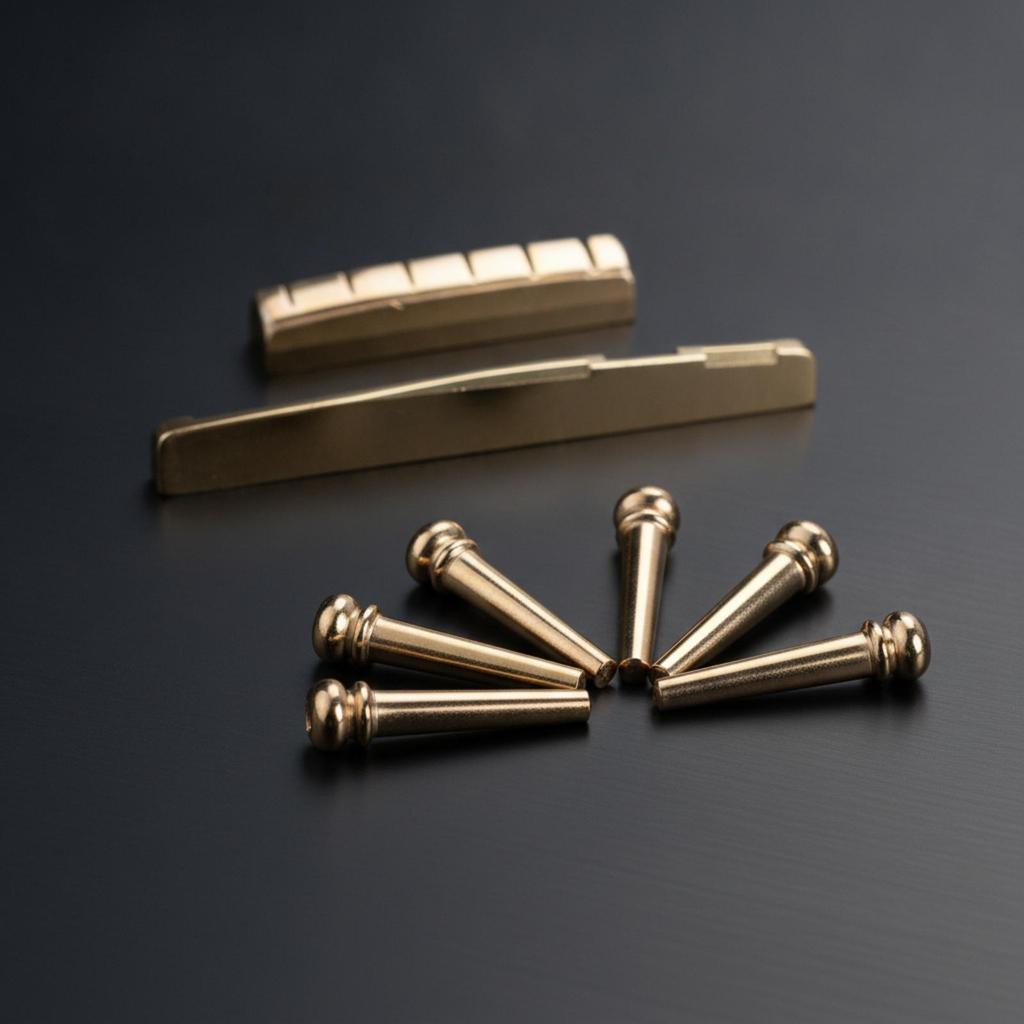 Guitar Bridge Pin Kit with String Rests Brass Hardware Convenient for Guitarists