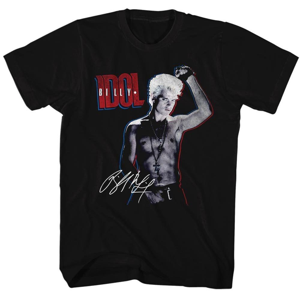 Signature Billy Idol Tour Shirt Short Sleeve Black Unisex All Size S5XL Unisex T-Shirt XXXXL