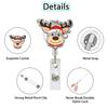 Retractable Id Badge Reel Convenient Christmas Badge Holder Glitter Acrylic Badge Clip Personalized For Doctors Teachers Schools